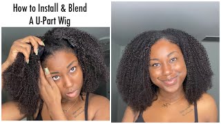 How To Install And Blend Kinky Curly U-Part Wig | Curlscurls