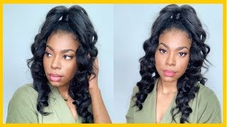 Half Up Half Down On Lace Front Wig With Wand Curls Ft Myfirst Wigs Mels Avenue