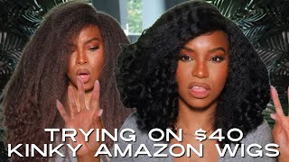 Trying $40 Amazon Kinky Straight Wigs! Im Shocked! Alwaysameera