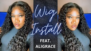 Beginner Friendly Wig Install | *Detailed* 13X4  24" Curly Wig Ft. Ali Grace