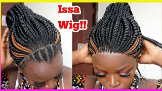 Braided Wig Affordable Braided  Wig.Beginner Friendly -No Frontal Wig Install+Wig Review  Black & 30