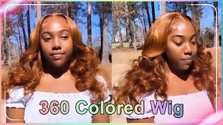 #Ulahair 360 Lace Wig Review Our Stylist Dyed Ginger Color For Client! #Transformation