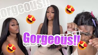 Budget Hd Lace Wig Review! Hot Sale! Best Silky Straight Hair From Alimice | Ft. Alimice Hair