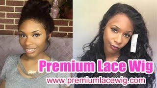 Premium Lace Wig 360 Lace Frontal Wigs Pre Plucked Body Wave Peruvian Virgin Hair 22Inch