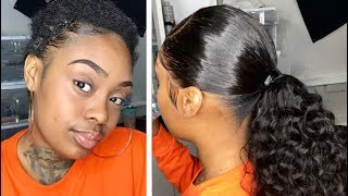 Frontal Ponytail! (W/ Natural Hair Left Out)