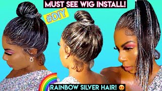 The Secret To Installing A 360 Lace Wig On Yourself!  Metallic Silver Holographic Wig! Sogoodhair