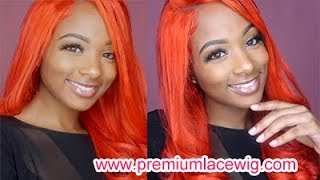 Red Color Human Hair 360 Lace Wigs Pre-Plucked Hairline From Premium Lace Wig