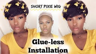 Short Pixie Wig Install { No Glue No Gel } *Perfect For Beginners!!