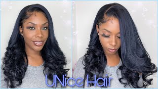 Calm Blue Black Hair Color Tutorial | Ft Unice Hair  Frontal Wig | Hair Transformation