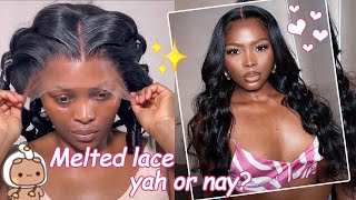 *Extreme Melt* Hd Lace Front Wig Install Tutorial✨Blad Cap, Glue Down & Baby Hair Ft.@Ula Hair