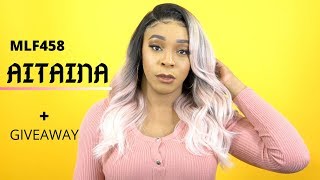 Bobbi Boss Synthetic Hair 13X7 Glueless Frontal Lace Wig - Mlf458 Aitaina +Giveaway  --/Wigtypes.Com