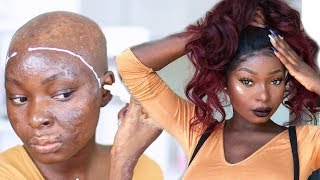 Lets Make A Red Lace Frontal Wig From Start To Finished | Shalom Blac