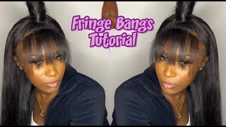How To Do Fringe Bangs W/ Bun | Frontal Wig| Ft. Missblue Hair Aliexpress
