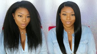 Realistic Glueless Pre-Plucked Kinky Lace Frontal Wig