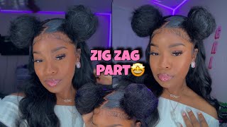 Watch Me Install This Bomb Wig  + Zig Zag Part With 2 Buns Ft.Mslynn Hair