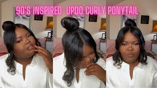90S Curly Pin Up High Bun | 4C Long Natural Hair Video