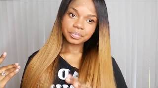 Chinalacewig Ombre Straight Pre-Plucked 360 Lace Frontal Wig Install