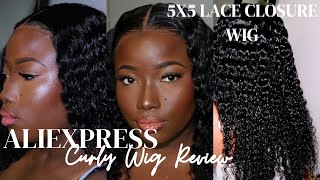 Aliexpress Curly Wig Review | 5X5 Closure Wig | Choerline Cadet