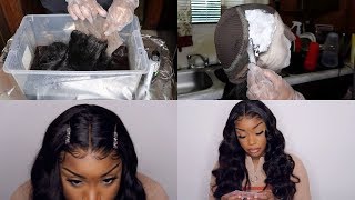 Omg What Lace !? | Tint, Bleach Knots + Dye Hair Jet Black Using Water!!!! | Tinashe Hair