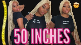 50” Synthetic 613 Braided Lace Wig ( Try On + Review)  #Braidedwig #Protectivestyles #Syntheticwigs
