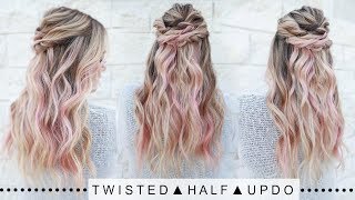 Twisted Half Updo Hairstyle | Super Easy!