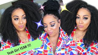 The Biggest Hair & Bun I Have Ever Worn Afro Kinky Hair Lace Front Wig ⎮Yeahwigs.Com