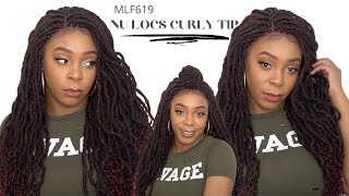 Bobbi Boss Synthetic Hair 4X4 Frontal Lace Wig - Mlf619 Nu Locs Curly Tips --/Wigtypes.Com