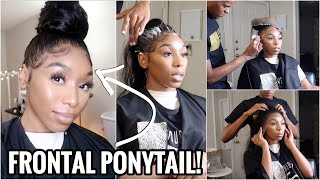 High Bun Lace Frontal Ponytail | Natural Hair, No Bald Cap, No Sewing | Feat. Unice
