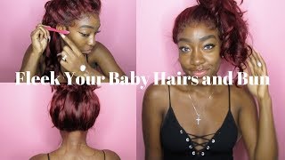How To: Get Fleeky Baby Hairs & Messy Ponytail/Bun | No 360 Frontal!