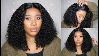 Beginner Friendly | Affordable Curly Bob | Invisible Skin Melt Swiss Lace Wig | Superbwigs