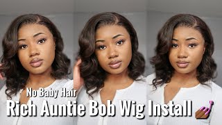 Material Gworl! Luxury Auntie Bob Wig On A Budget + Flat Iron Curls On Short Bob Wig | Isee Hair