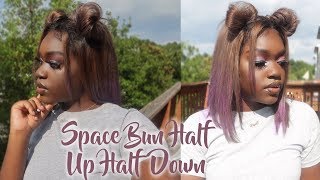 Purple Blunt Cut Bob W/ Space Buns | Frontal Install And Style Ft. Beauty Forever Hair Amazon