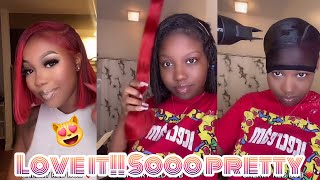 How To Make A Cherry Red Bob Wig? Trust The Processtraditional Quick Wave Toturial |Ft. Alimicehair