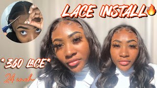 Step By Step 360 Lace Front Wig Install // *24 Inches Human Hair* || Aliexpress .