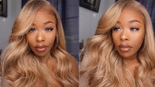 Easy Way To Tint Your Blonde Lace Wig With Foundation Powder Ft. Wowafrican