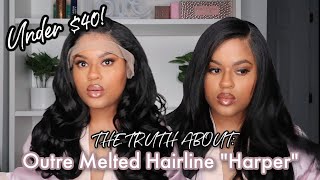 Wow Under $40  Outre Synthetic Melted Hairline Hd Lace Front Wig - Harper Review | Courtney Jinean