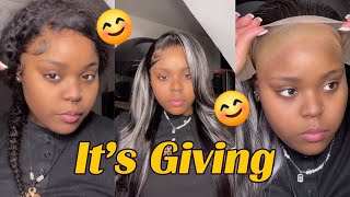 Customized Oreo Hair Reviewhd Melted Lace Wig | Grey Highlight Mix Color Hair From #Alimice Hair