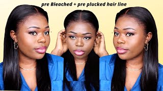 Skin Melt | Pre Bleached+Pre Plucked|  New Crystal Lace Wig Installation Ft Atina Hair