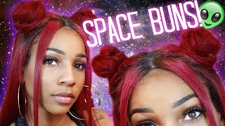 Space Bun Tutorial W/ A Lace Wig | Dyhair777