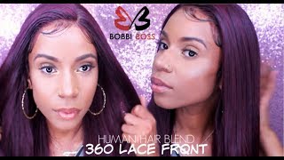 *$70* Bobbi Boss Human Hair Blend Swiss 360° Lace Front Wig| "Rosannah" Mblf350