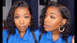 Affordable Short Curly 360 Lace Front Wig, 200% Density, Pre-Plucked Pre- Bleached Ft. Chinalacewig