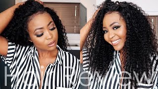 Dyhair777 Brazilian Deep Curly Lace Front Wig Review | How I Lay My Wig | Thandi Gama