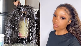 How To: Detailed Customizing Process For 360 Curly Wig + Highlights Ft Arabella Hair
