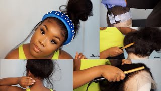 How To Slay The Back Of Your 360 Lace Frontal - Customisation - Ft Megalook Hair Yaki Straight