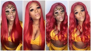  Cherry Hair Color |Straight Lace Wig Install| Celie Hair