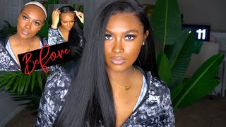Undetectable Natural Looking Yaki Straight Wig Straight Out The Box W/ No Work Needed| Riri Hair