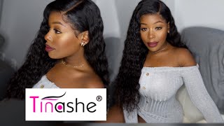 The Best Pre-Plucked Wig Ever! 13X6 24' 250% Density Water Wave Beauty Natural Hairline Tinashe