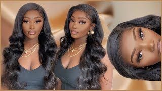 Easy Glueless Lace Frontal Wig Install Ft. Tinashe Hair | Kiarakaybrown