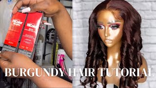 How To Dye A Wig Burgundy *No Bleach Needed*