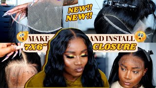How To: Make & Install Flat Glueless 7X6 Closure Wig From Scratch!! | Crimps | Laurasia Andrea Wigs
